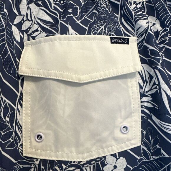 Johnnie-O Board Tiwi Board Short Swim Trunks Mens 2XL XXL Blue Floral Lined - Picture 7 of 15